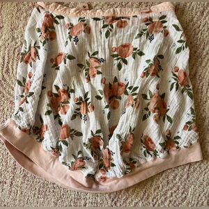 Little Unicorn Cotton Muslin Car Seat Cover/Nursing Cover in Watercolor Rose